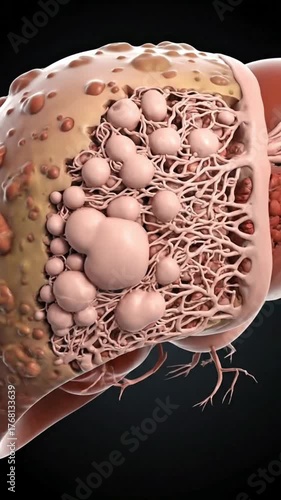 Liver Cirrhosis Progression – 3D Medical Organ Visualization