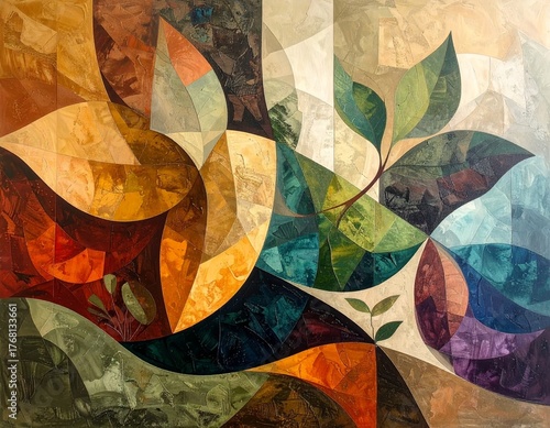 environmental protection with organic shapes in earthy color tones