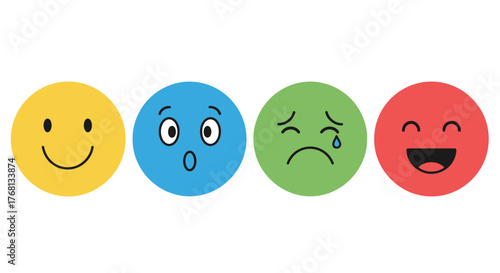 Diverse digital characters displaying range of emotions to convey various feelings