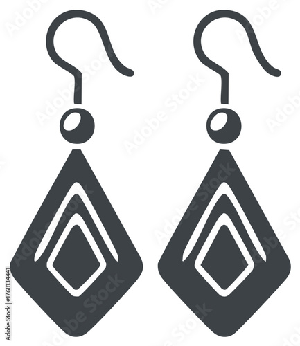 Elegant Geometric Diamond Shaped Dangle Earrings Modern Jewelry Icon