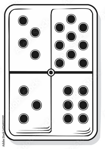 Domino Tile with Dots Game Piece Strategy Puzzle Number Combinations Classic Board Games