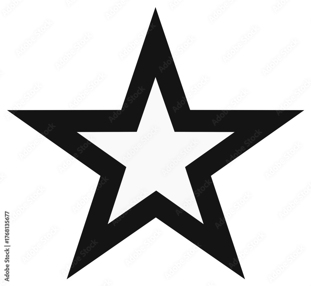 Fototapeta premium Modern geometric star shape icon success quality achievement symbol