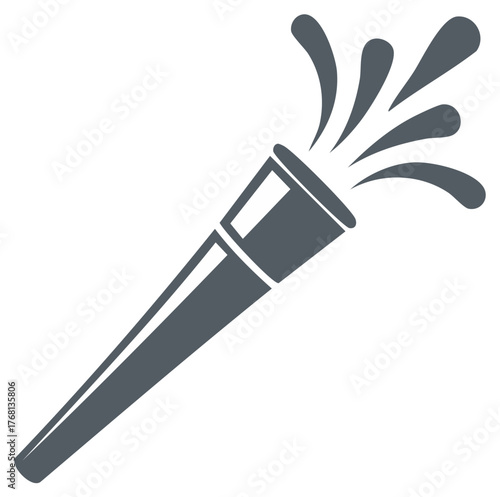 Party popper illustration, explosion of confetti effect for festive celebration graphic