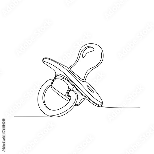 Silicone pacifier with handle symbolizing soothing and baby care