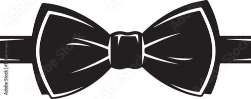 Black bow tie with white trim formal wear fashion