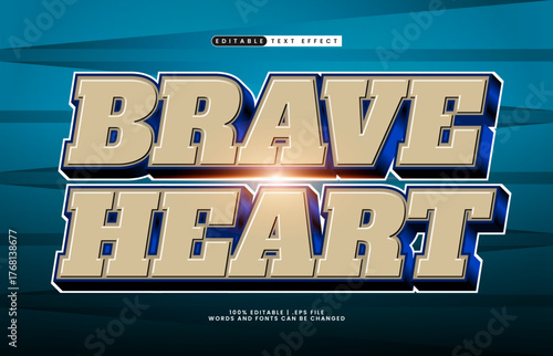 brave heart editable text effect for titles and promotion