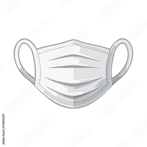 White Medical Surgical Face Mask Illustration for Health and Virus Protection