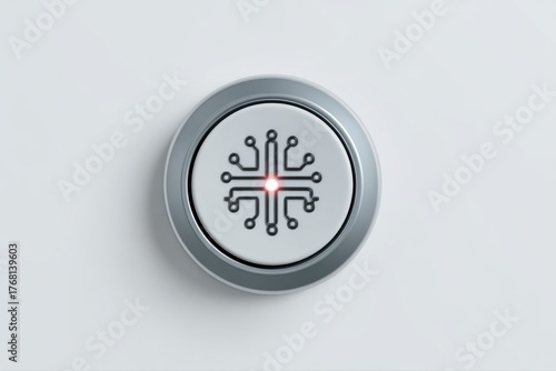 Futuristic artificial intelligence power symbol isolated on transparent background