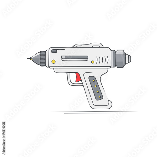Retro ray gun futuristic weapon design illustration with science fiction elements