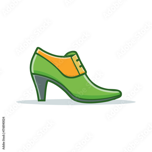 Stylish green high heel shoe vector illustration elegant womens fashion footwear