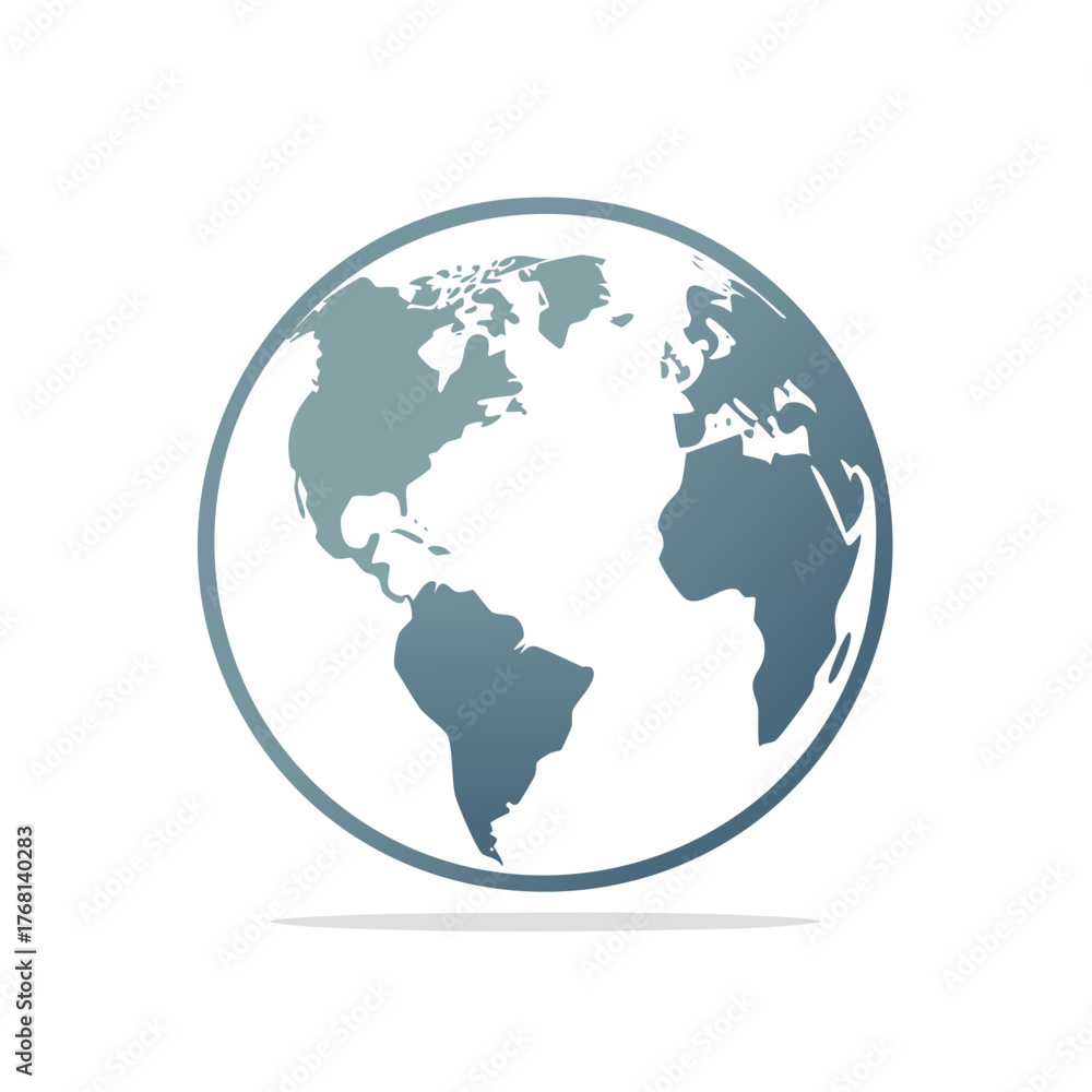 Fototapeta premium World Globe Illustration Showing Continents for Geography and Global Concepts