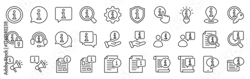 information icon pack outline style vector collection for data and news