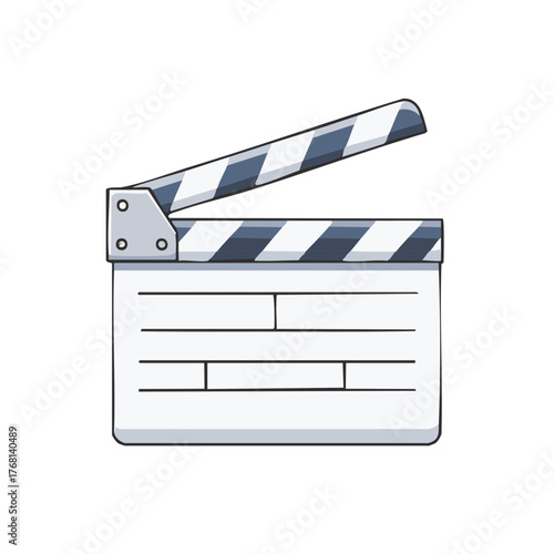 Film slate clapperboard for moviemaking in an isolated studio to start the set of a movie or tv production