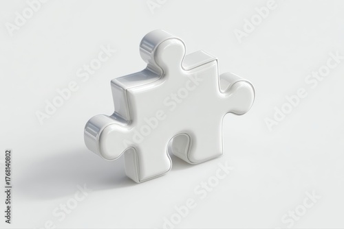 Abstract tech puzzle element isolated on transparent background