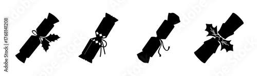 Festive christmas cracker vector illustration icon festive celebration