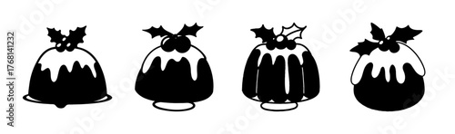 Christmas pudding vector illustration scalable festive dessert icon