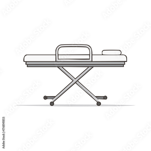 Gurney Vector Illustration Emergency Medical Healthcare Equipment Bed on Wheels
