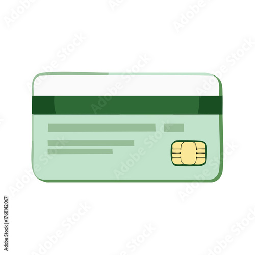 Digital payment chip on a modern credit card, financial transaction concept