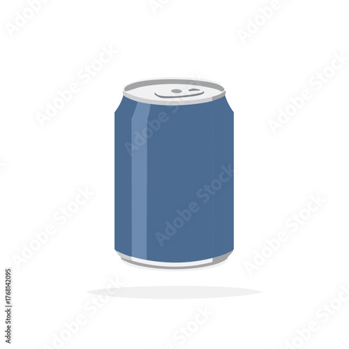 Isolated blue metallic drink can a refreshing beverage or soda pop container graphic