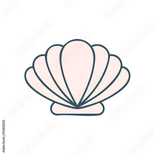 Elegant Seashell Illustration of Marine Beauty with Delicate Line Work