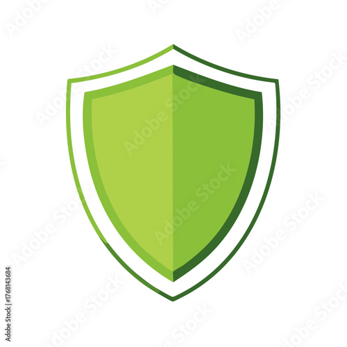 Green shield icon for security protection safe defence guard safety concepts