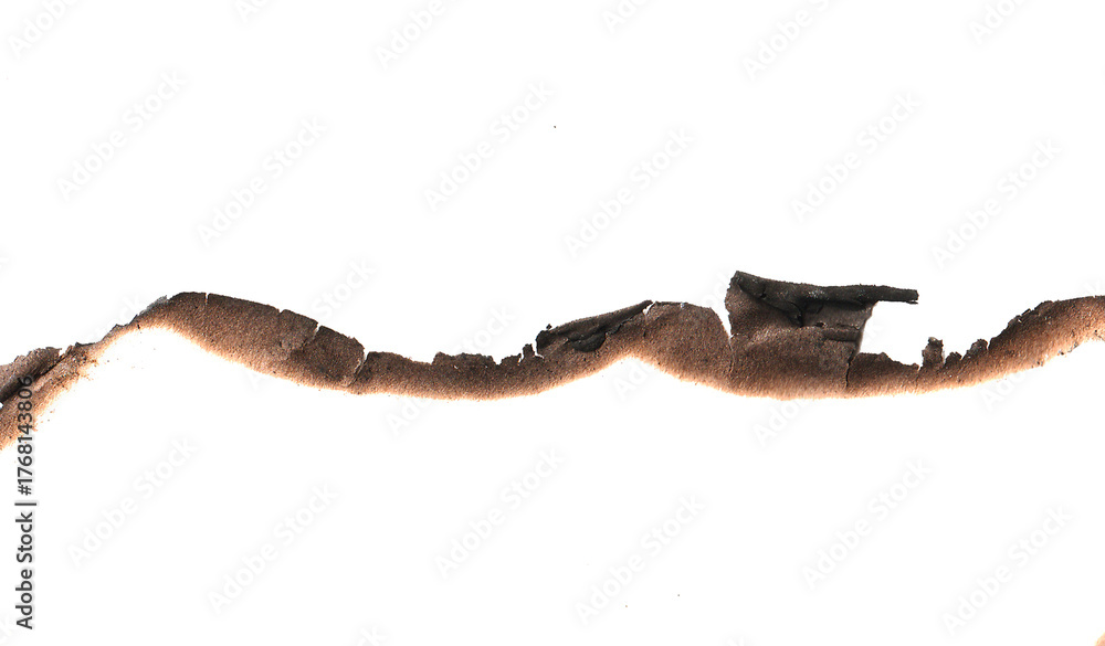 Naklejka premium Real Burned Hole in white Paper middle PNG - Scorched Edges, Burnt Texture, Distressed Element, or Grungy Frame Overlay, Burnt paper hole
