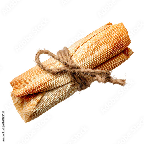 Wallpaper Mural A single tamale wrapped in corn husk and tied with twine isolated on transparent background Torontodigital.ca