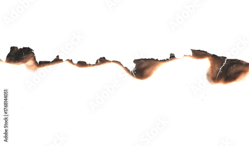 Real Burned Hole in white Paper middle PNG - Scorched Edges, Burnt Texture, Distressed Element, or Grungy Frame Overlay, Burnt paper hole