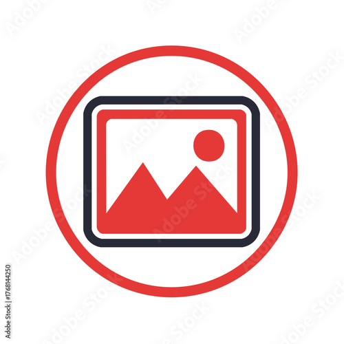 Free Download Stock image photo icon logo symbol vector graphics illustration round sign mountain sun - GFXLoad