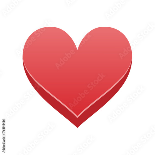 Vivid red three dimensional heart graphic love passion romance health symbol