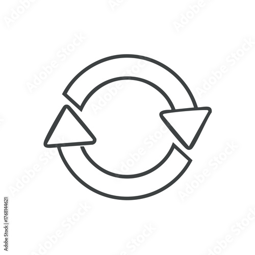 Circular arrow symbol illustration, directional icon or refresh, reload, or recycle concepts