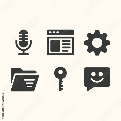 Vector art of collection of beer and brewing icons, including bottles, glasses, mugs, hops, barrel, corkscrew, and bottle opener