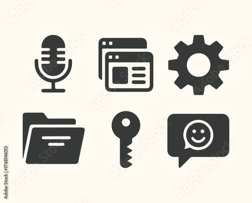 Vector art of collection of beer icons and symbols, including bottles, glasses, hops, wheat, barrels, and bar tools, isolated on a