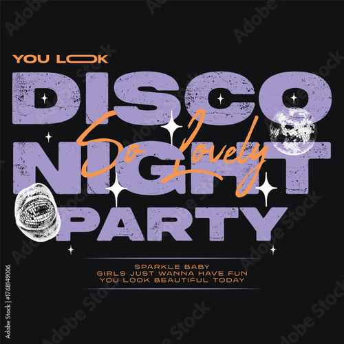 Disco party with Lip party ball artwork. girls party print. women's t shit design. Vintage Retro Disco Party Night Poster Disco Ball. party t-shirt design,  Abstract Vintage Doted print,