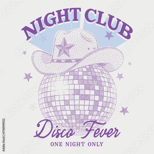 Disco night club artwork.Mirror ball vector artwork. Visit Disco Planet. Sparkle party ball. Enjoy disco time t shirt design. Disco party ball graphic print design poster. Abstract Vintage Doted print
