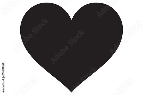 Heart shape silhouette icon in black and white minimal illustration
