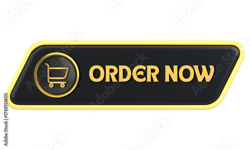 Premium Golden Black Order Now Button