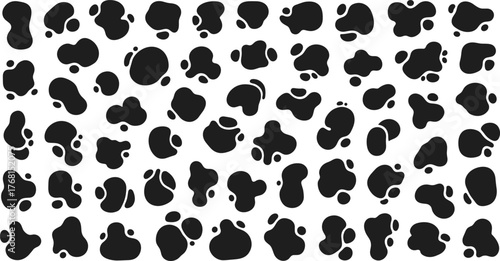 Mega Set of Abstract Black Blob Organic Shapes Vector Illustration