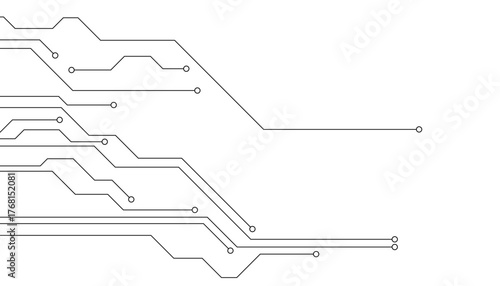 Vector Technology black circuit diagram concept. Abstract technology on white background. High-tech circuit board.