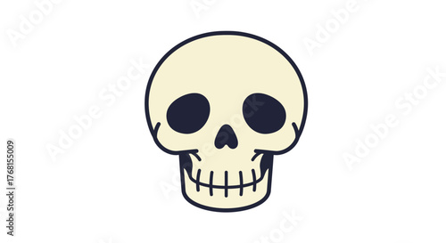 Simple cartoon skull illustration on a white background.