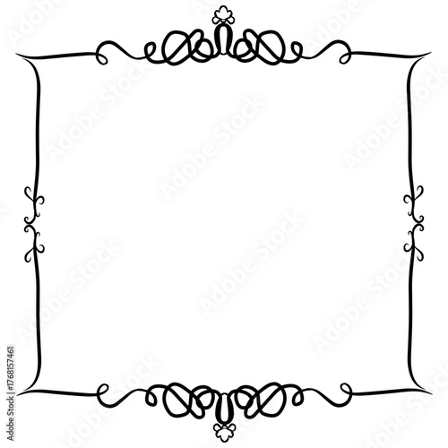 Elegant vintage floral border frame with delicate swirl ornaments and classic decorative lines.