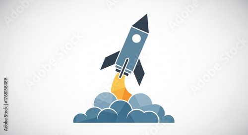 Rocket launch, symbolizing startup, innovation, progress, and ambition in business and technology ventures