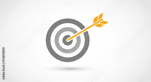 Arrow hitting the center of a target, symbolizing success, achievement, and reaching goals in business