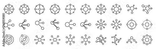 connection icon pack outline style vector collection for network and community