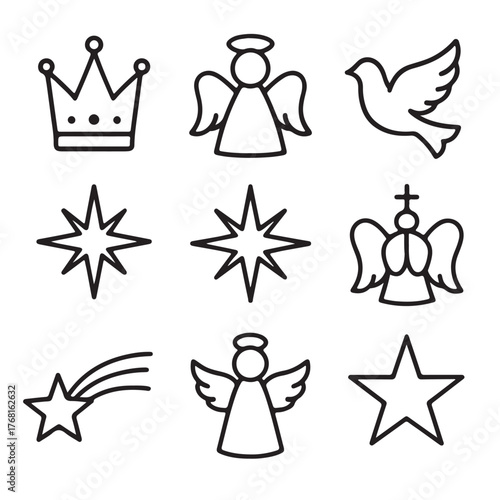 Epiphany ornament vector set 