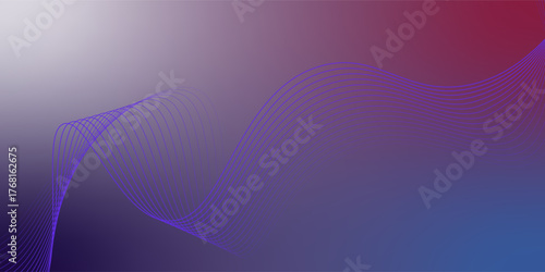 Premium Blue purple red gradient mesh abstract background with wavy blended lines nice for porject