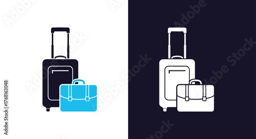 Travel luggage icon set for website and apps - Vector icon symbol for website - Icon vector - Blue icon