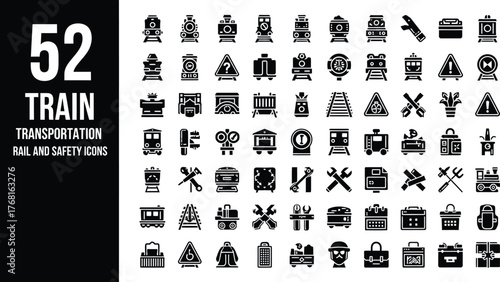 Train transportation icons set vector illustration graphic design