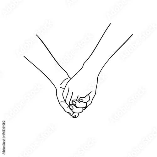 Close-up of two hands gently holding each other, symbolizing connection, support, and unity in a minimalistic style