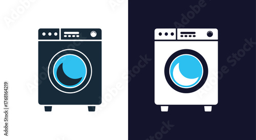 Modern washing machine icon set for web design and apps - Vector icon symbol for website - Icon vector - Blue icon